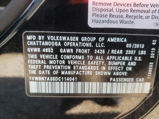 2013 VOLKSWAGEN PASSAT 1VWBN7A35DC114041