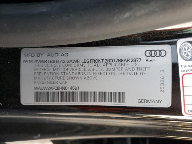 2017 AUDI A7 PREMIUM WAUW2AFC8HN014591