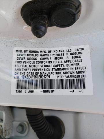 2020 HONDA INSIGHT TO 19XZE4F96LE009299