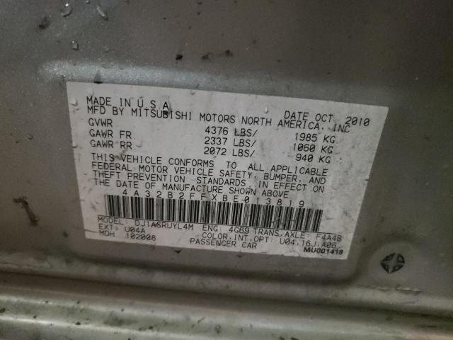 2011 MITSUBISHI GALANT FE 4A32B2FFXBE013819