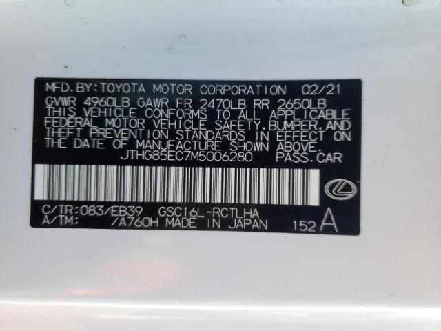 2021 LEXUS RC 300 BAS JTHG85EC7M5006280