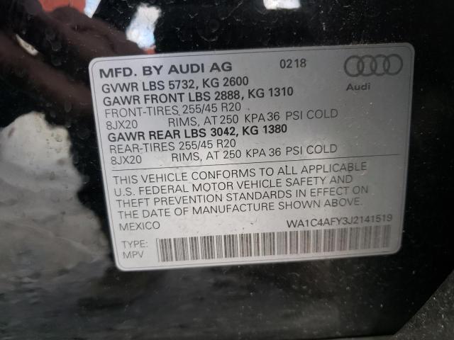 2018 AUDI SQ5 PRESTI WA1C4AFY3J2141519