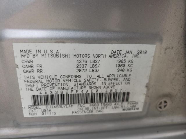 2010 MITSUBISHI GALANT FE 4A32B2FF4AE014057
