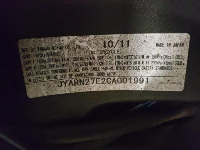 2012 YAMAHA FZ8 N JYARN27E2CA001991