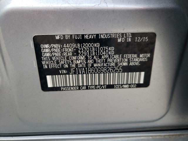 2016 SUBARU WRX JF1VA1B60G9826255