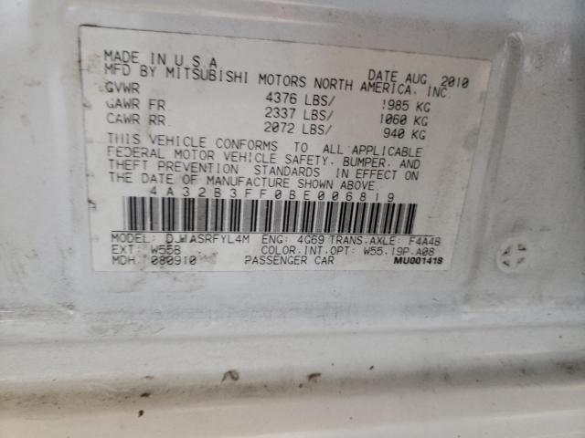 2011 MITSUBISHI GALANT ES 4A32B3FF0BE006819