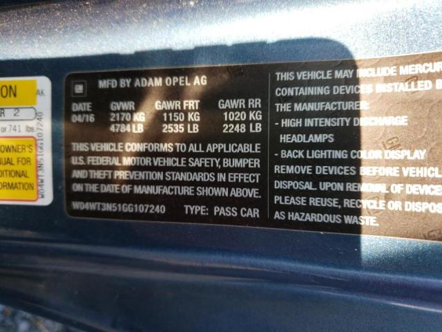 2016 BUICK CASCADA PR W04WT3N51GG107240