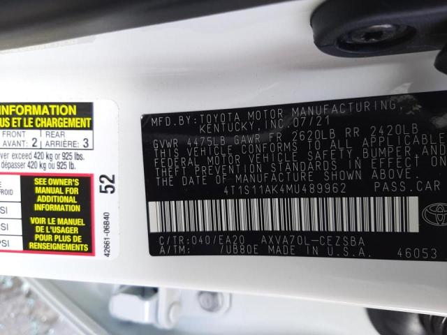 2021 TOYOTA CAMARY 4T1S11AK4MU489962