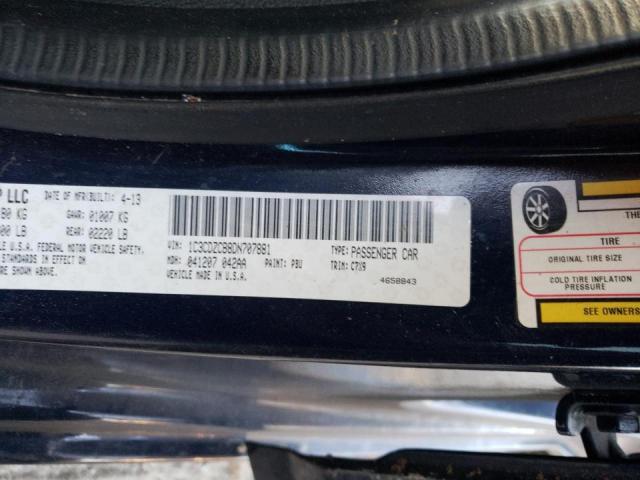 2013 DODGE AVENGER SX 1C3CDZCB8DN707881
