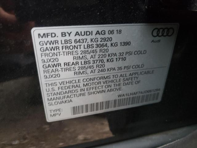 VIN WA1LHAF74JD051294 2018 Audi Q7, Premium Plus no.10