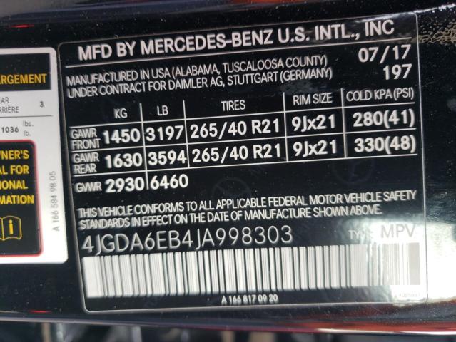 2018 MERCEDES-BENZ GLE 43 AMG 4JGDA6EB4JA998303