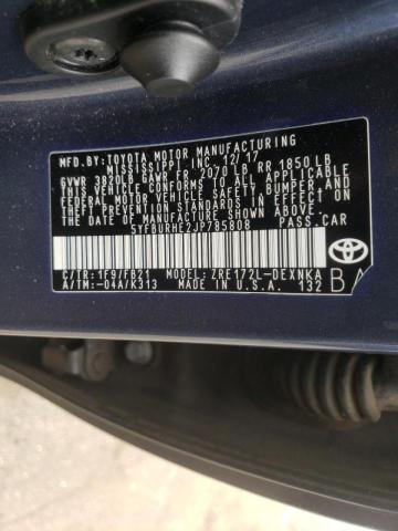 2018 TOYOTA CORROLA 5YFBURHE2JP785808