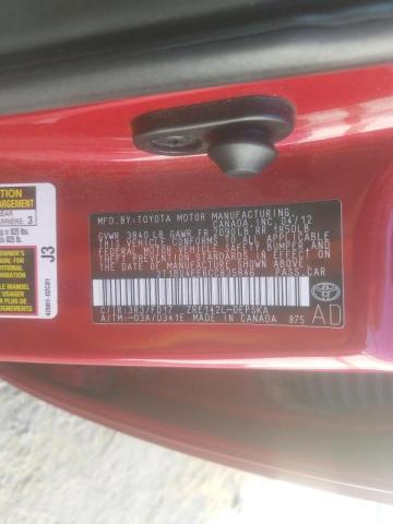 2012 TOYOTA COROLLA BA - 2T1BU4EE6CC835846
