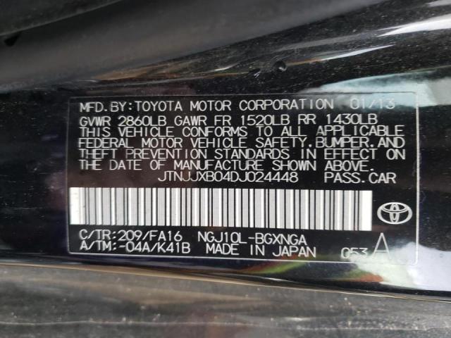2013 TOYOTA SCION IQ JTNJJXB04DJ024448