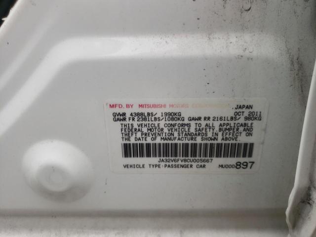 2012 MITSUBISHI LANCER RAL JA32V6FV8CU005667