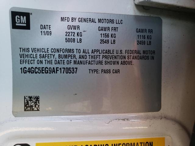2010 BUICK LACROSSE C 1G4GC5EG9AF170537