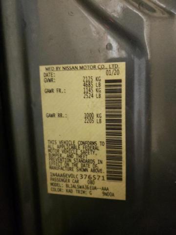 2020 NISSAN MAXIMA SR 1N4AA6EV0LC376571