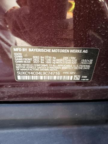 2020 BMW X6 SDRIVE 5UXCY4C04L9C74716