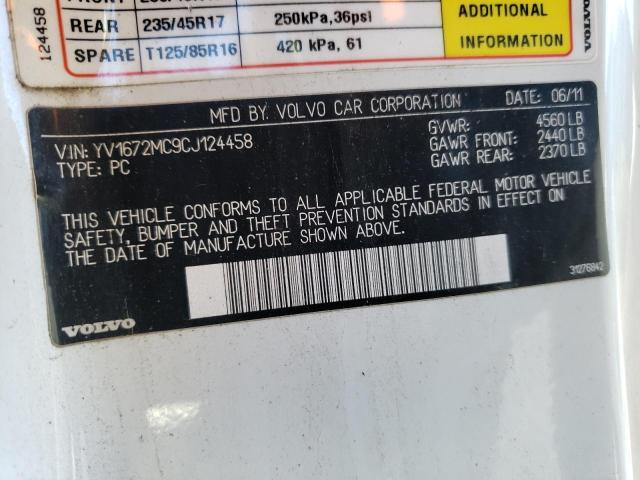 2012 VOLVO C70 T5 YV1672MC9CJ124458