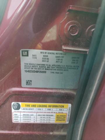 2011 BUICK LACROSSE C 1G4GC5ED4BF250058