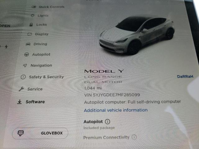 2021 TESLA MODEL Y 5YJYGDEE7MF285099