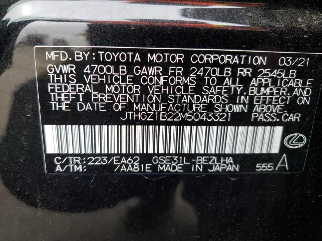 2021 LEXUS IS 350 F-S JTHGZ1B22M5043321