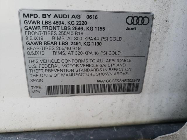 2017 AUDI Q3 PRESTIG WA1GCCFS2HR002978