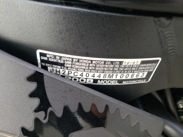 2008 HONDA CBR600 RR JH2PC40448M100663