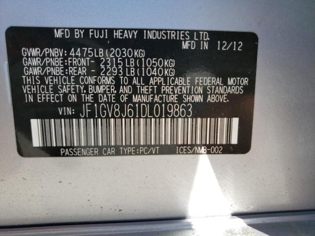 2013 SUBARU IMPREZA WR JF1GV8J61DL019863