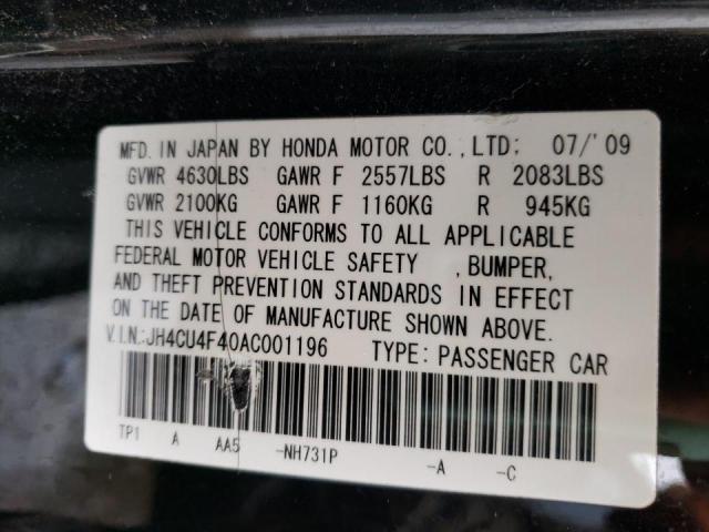2010 ACURA TSX JH4CU4F40AC001196