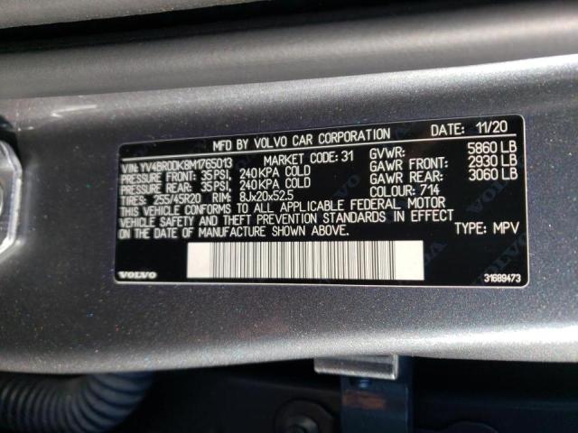 2021 VOLVO XC60 T8 RE YV4BR0DK8M1765013