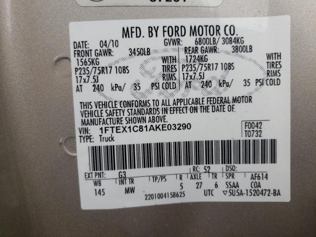 1FTEX1C81AKE03290 Ford F150 Super 2010. Фото: 9