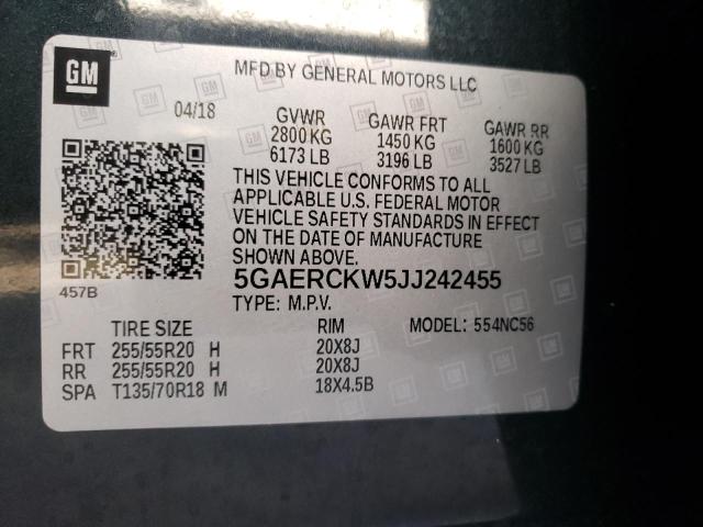 2018 BUICK ENCLAVE PR 5GAERCKW5JJ242455