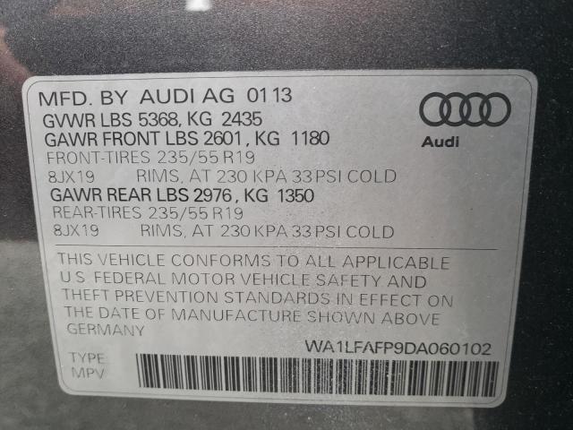 VIN WA1LFAFP9DA060102 2013 Audi Q5, Premium Plus no.10