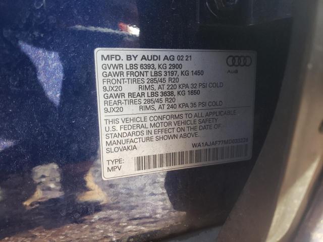 VIN WA1AJAF77MD033226 2021 Audi Q7, Premium no.10