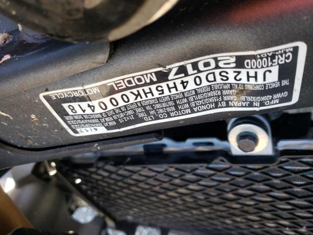 2017 HONDA CRF1000 JH2SD04H5HK000418