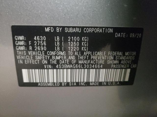2020 SUBARU LEGACY SPO 4S3BWAG66L3034664