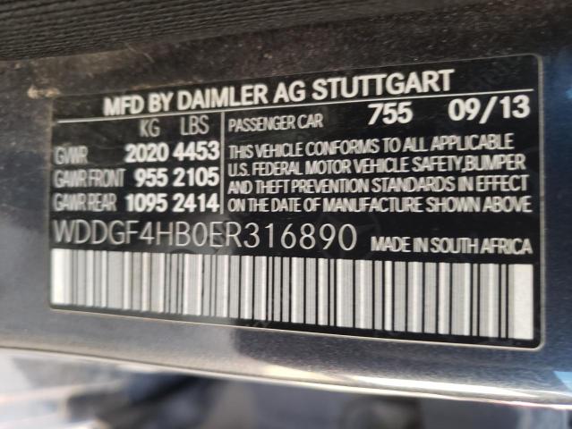 2014 MERCEDES-BENZ C250 WDDGF4HB0ER316890