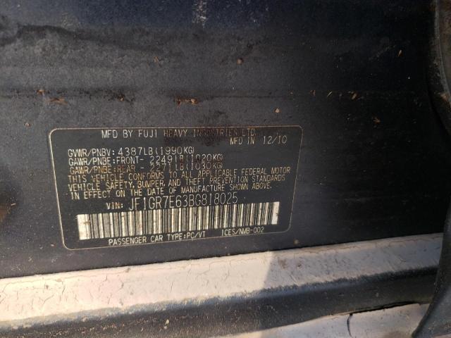 2011 SUBARU IMPREZA WR JF1GR7E63BG818025