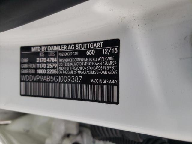 2016 MERCEDES-BENZ B 250E WDDVP9AB5GJ009387
