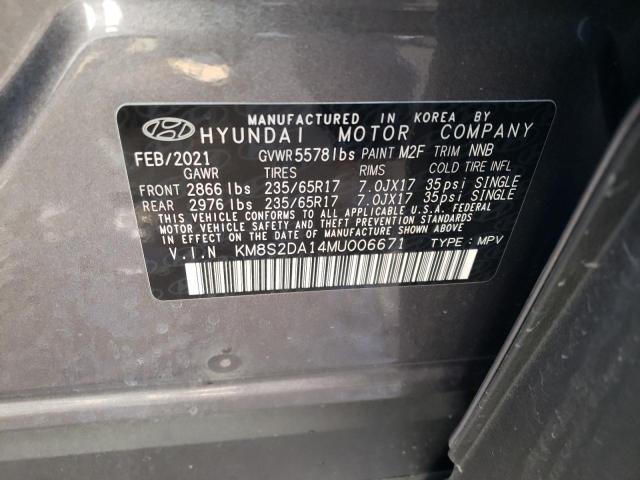 2021 HYUNDAI SANTA FE B KM8S2DA14MU006671