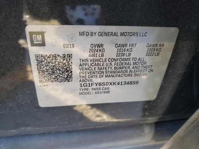 2019 CHEVROLET BOLT EV LT 1G1FY6S0XK4134859