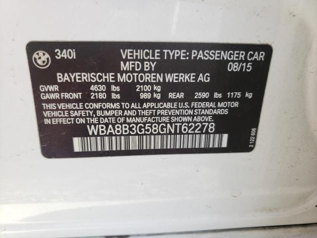 2016 BMW 340 I WBA8B3G58GNT62278