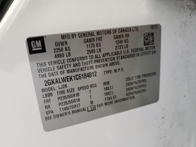 2012 GMC TERRAIN 2GKALWEK1C6184812
