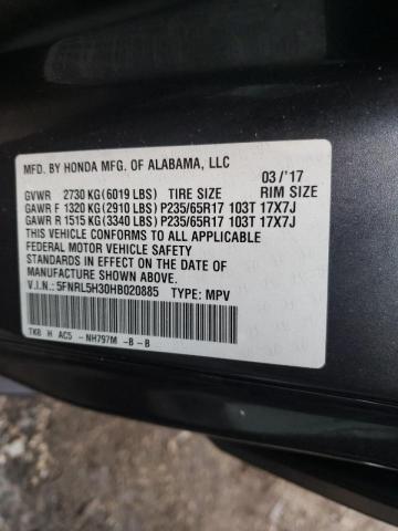 2017 HONDA ODYSSEY SE 5FNRL5H30HB020885