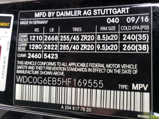 2017 MERCEDES-BENZ GLC 43 4MA WDC0G6EB5HF169555