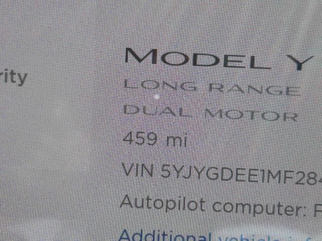 2021 TESLA MODEL Y 5YJYGDEE1MF284255
