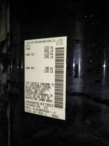 2016 NISSAN MAXIMA 1N4AA6AP1GC427802