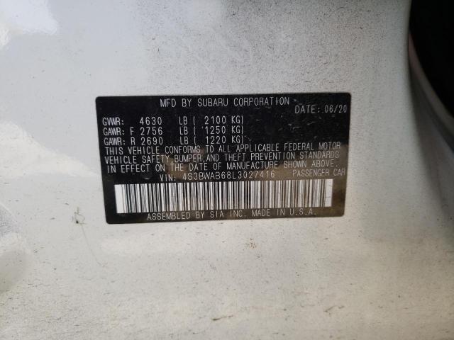 2020 SUBARU LEGACY 4S3BWAB68L3027416