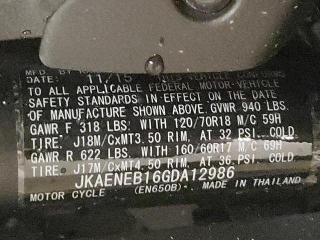 2016 KAWASAKI EN650 B JKAENEB16GDA12986